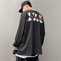 라운드넥긴팔티 야구셔츠 남자 고가 갈피를 잡지 못함 메쉬 인쇄 꽃 롱슬리브티 아메카지스타일 와이드 루즈핏 2633369095
