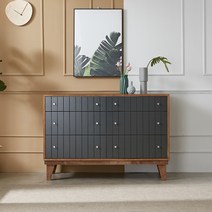 퍼니홈 아델 와이드체스트 서랍장 원목 옷 수납장, 와이드체스트+경, 그레이