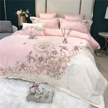 비단이불 황실 침구 파스텔 자수 신혼부부 실크 이불커버 고급스런 유럽식 면 1.8m 베란다