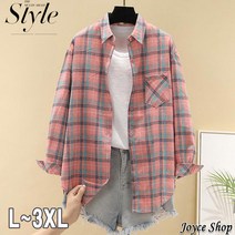 조이스샵 틴틴 긴팔 남방 여성 체크남방 셔츠 봄 여름