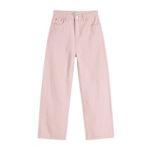 SURBORT 핑크 청바지 여성용 새 바지 하이 웨이스트 씬 와이드 레그 팬츠 루즈 스트레이트 팬츠