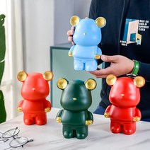 르퀘아 곰돌이 인테리어 저금통 장식 소품, 그린