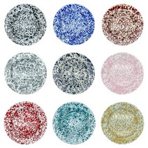 크로우캐년 마블 법랑 접시 디너 플레이트 디저트 플레이트 9color 라지/스몰, No.1_Black