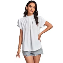 LYANER 여성 랩 블라우스 플립 새틴 하객 데일리 퍼프 정품보장