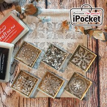 IPOCKET 아이포켓 전통문양 패턴 크리스탈 스퀘어 스탬프 데코/팬시스탬프, P_01