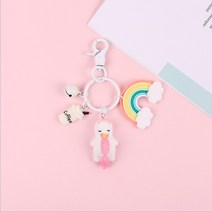 귀요미 유니콘 에어팟 키링 5종 키홀더 열쇠고리 자동차키 홀더, 화이트