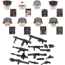 레고호환 부품 블럭 블록 피규어 군사 무기 빌딩 영국 소련 독일 미국 군인 그림 액세서리 벽돌 장난감 선물, 6번