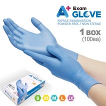 FDA 승인 에이플러스 니트릴 위생장갑 염소처리 파우더프리 A+ Exam Glove, 2박스(200매), 중(M)