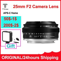 TTArtisan F2 카메라 렌즈 APS-C 프레임 소니 E 후지필름 X 니콘 Z 캐논 M RF 파나소닉 올림푸스 M4/3 라이카 L 마운트 카메라용 25mm, 소니 (Thanks)_Black