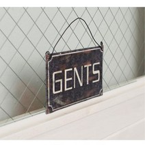 남자화장실 빈티지 장식팻말 GENTS 식당 당구장 데코 벽장식 센스있는 호프집 꾸미기