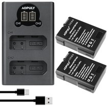 EN-EL14 EN-EL14a 배터리 및 LCD USB 듀얼 충전기 니콘 D3100 D3200 D3300 D5100 D5200 D5300 P7000 용, [05] 2BatteryWithCharger
