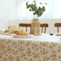 슈가맘 친환경 TPU 면 방수식탁보 테이블보 대폭 2인~6인 길이추가 가능, 4인(145 X 130cm), 비잔틱 아이보리