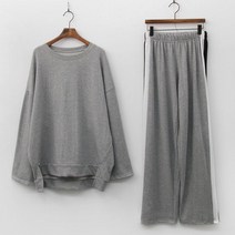 퍼니걸스 5554 배색 맨투맨 일자 팬츠 트레이닝 세트 여성의류