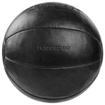 Retrospec Core Weighted Medicine Ball 4.5kg10파운드 근력 훈련 회복 균형 운동 및 기타 전신 운동을 위한 튼튼한 그립이 있는 100% 가죽, 4 lbs