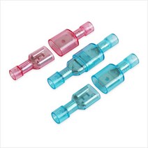 완전 절연 와이어 크림프 블루.레드 5개묶음 터미널 배선 전기 커넥터, 블루 플러그(5개)