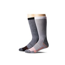 Merrell 남여공용 퍼포먼스 세이프티 토 크루 양말 2쌍 팩 쿨맥스 수분 관리 및 물집 방지 블랙, Large-X-Large