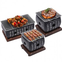 CozyYunbio 일본식 미니화로 세트 가정용 캠핑용 개인 화로, 일본화로 소형+연료5P