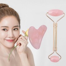 림프절마사지 하트 괄사 페이스롤러 볼살 셀프 리프팅 림프 효과, 롤러스톤