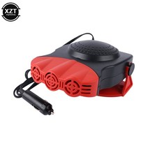자동차 온풍기 열풍기 히터 2 in 1 12v 150w 스윙 아웃 핸들이있는 자동 휴대용 난방 팬 앞 유리 서리 제거 장치 대시 보드 구동 디 미스터, 빨간색