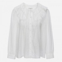 [써스데이아일랜드]2022 F/W 빅카라 레이스 블록 블라우스 (T228MBL233W) T228MBL233W298010
