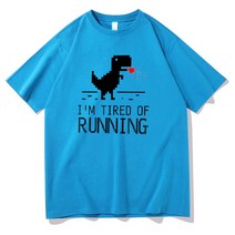 아두이노 Frontend 프로그래머 셔츠 Chrome Dino Geek 해커 코더 선물 웹 개발자 Tshirt Mens Cotton Tee I, 03 Light Blue_04 XL