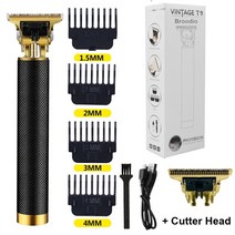 바리깡 헤어 트리머 면도기 미용실 전기 커팅 머신 충전식 컷 클리퍼 남자 이발사 전문 수염, 블랙 커터 헤드