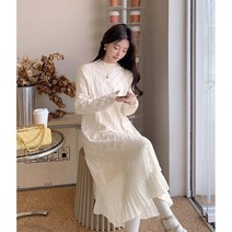 한블리 pick 청순 레이어드 화이트 원피스 지금부터 봄까지 러블리한 여친 코디 아이보리 크림 색