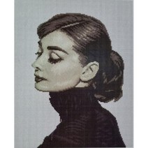 DIY큐빅 보석십자수 (오드리 햅번) 인물 명화 40x50