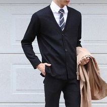 바젤 국내생산 [BJ817] 가벼운 간절기 아이터 심플한 잔골지 남성가디건