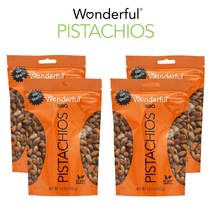 (4팩 기획) Wonderful Pistachios 원더풀 껍질없는 피스타치오 너트 바베큐맛 실물성 단백질 함유 155g