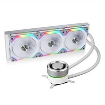 리안리 Lian Li Galahad AIO 360 RGB UNI 팬 SL120 에디션 화이트 듀얼 120mm 주소 지정 가능한 CPU 액체 쿨러 GA360SLA, white_360mm