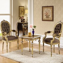 SL겔러리 마호가니원목 러브테이블 2인용 테이블의자세트, 밀라노