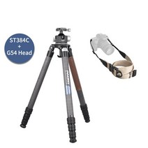 DSLR 카메라 캠코더용 전문 탄소 섬유 삼각대 모노포드 헤드 조류 관찰용 75mm 볼 어댑터 38.4mm 튜브, CHINA_ST384C and G54