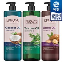 애경 [샴푸180ml 증정] 케라시스 내추럴 레시피 아르간/코코넛/티트리 샴푸/컨디셔너 1L x1개, 티트리오일 샴푸