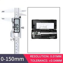 4CR13 스테인레스 스틸 디지털 캘리퍼스 전자 버니어 마이크로 미터 150mm LCD 스크린 측정 도구 인치/미터/분수, Stainless steel