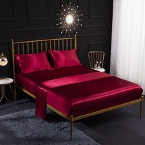 라지킹침구세트 여름이불 lism 4pcs 린넨 새틴 매트리스 커버 sabanas king size bedsheet smooth soft cool bed sheets 베갯잇