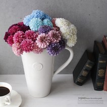cocooning 꽃리스 가렌드 조화부케 7color 데이지꽃 부쉬 인테리어 조화, 1개, 연핑크