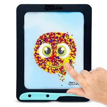 DoodleJamz JellyPics — 무독성 감각 비즈와 젤로 채워진 스퀴시 드로잉 패드 지저분해지지 않는 피젯 아트 ASMR 끝없는 예술적 작품을 만들 수 있도록 재사용 가능, Red Purple Yellow Beads