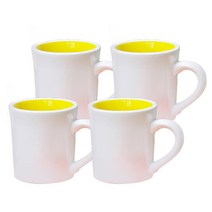 머그컵 인기모음 100종 4p 세트 머그컵 화이트머그 칼라머그 컵, 1개, 쿠르제 라떼 인 옐로우 4p