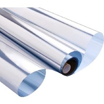 안에서는 보이고 밖에서는 안보이는 유리 창문 사생활보호 단열 거울 자외선 차단 필름 시트지, Silver-silver