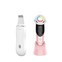 뷰티디바이스JBMBHC 7 In 1 RF EMS Face Lift Devices Facial Massagers Ultrasonic Skin Scrubber Vibrati, 07 Type 4 Pink