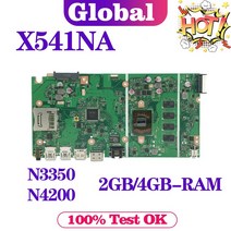 노트북 메인보드 KEFU X541N 노트북 ASUS 메인 N3350N4200 4G2GRAM, N4200 4GB