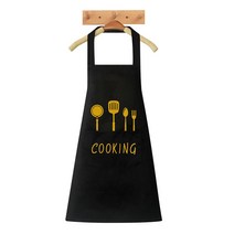 확대 포켓 만화 패턴 방수 오일 방지 Pinafore 홈 킹 요리 청소 턱받이 PVC 여성 커피 주방 앞치마, 2WQ-46508-001