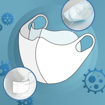 기타 바보사랑[사찌몰]마스크 정전기 3중구조 필터 원단 교체형 패드 50매 개별포장 일회용/면 마스크 호환, 원형(50개)