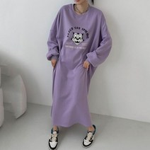 여자 기모 롱 원피스 맥시 오버핏 빅사이즈 홈웨어 잠옷 레어템 임부복 BP78
