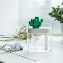선인장 가습기 여행용 1인용 개인용 초음파 클리어 컬러 라이트 USB 에센셜 오일 디퓨저 자동차 청정기 아로마 음이온 미스트 메이커 ML, 01 Cactus Humidifier