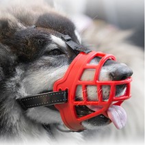 강아지 실리콘 입마개, 1호, 레드, 1호