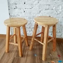 원목스툴 바의자 높은스툴 원목 빈티지 바테이블체어 홈카페 인테리어, O 로그 색상 45CM