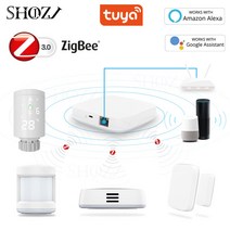 교육용 로봇 키트 TUYAZigbee 게이트웨이 허브 홈 자동화 장면 보안 경보 키트 PIR 도어 창 온도 습도 센서 TRV 온도 조절기, [02] Zigbee Kit