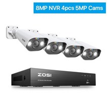 아파트현관 홈cctv 현관문 cctv 홈캠 ip카메라 가정용 ZOSI CH POE 비디오 감시 키트 4K MP 슈퍼 HD 야외 IP 카메라 AI 스타라이트 나이트 비전 CCTV 보, CHINA_없음 | 8MP NVR 4pcs 5MP Ca